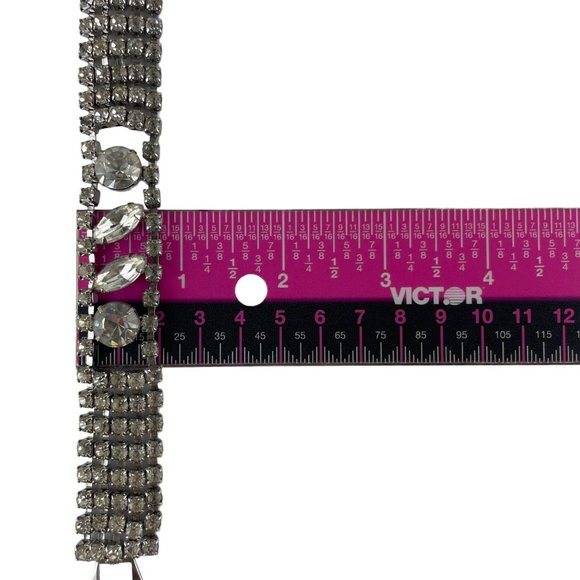 Vintage Art Deco Juliana Bracelet Clear Rhinestones Silver Tone - Picture 4 of 5